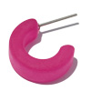 1 Paar Polaris Ohrstecker Halbkreis 6x16mm Fuchsia matt